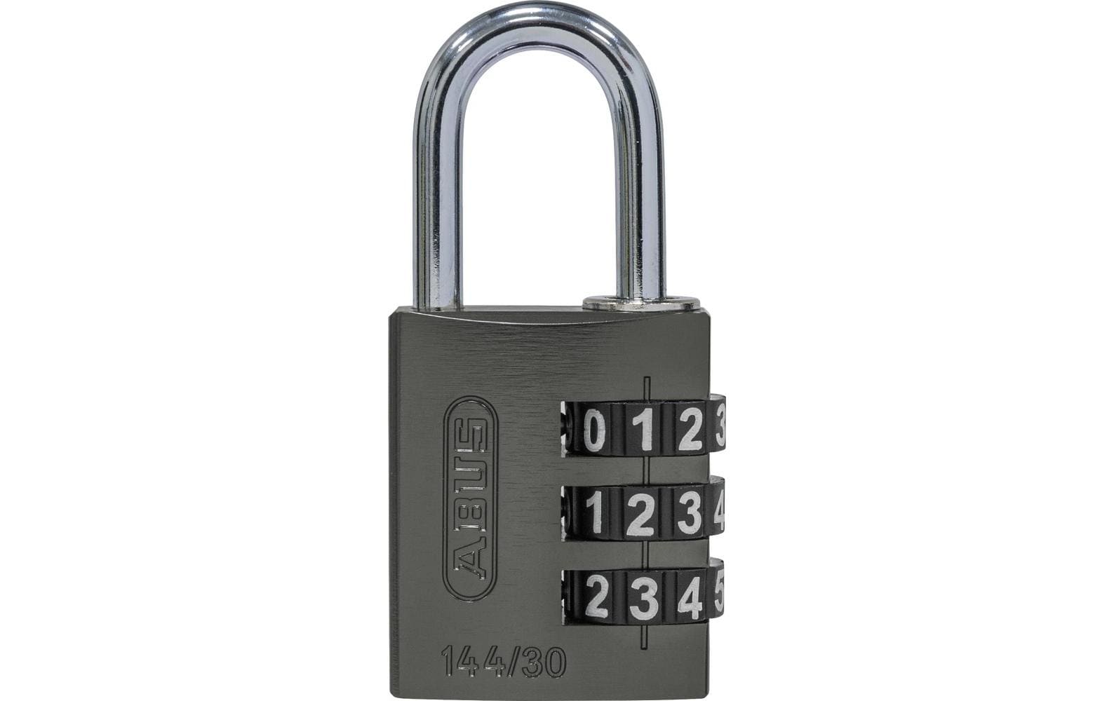 ABUS 144/30 Kombinationsschloss – 3-stellig, Aluminium, Aussen, Titan