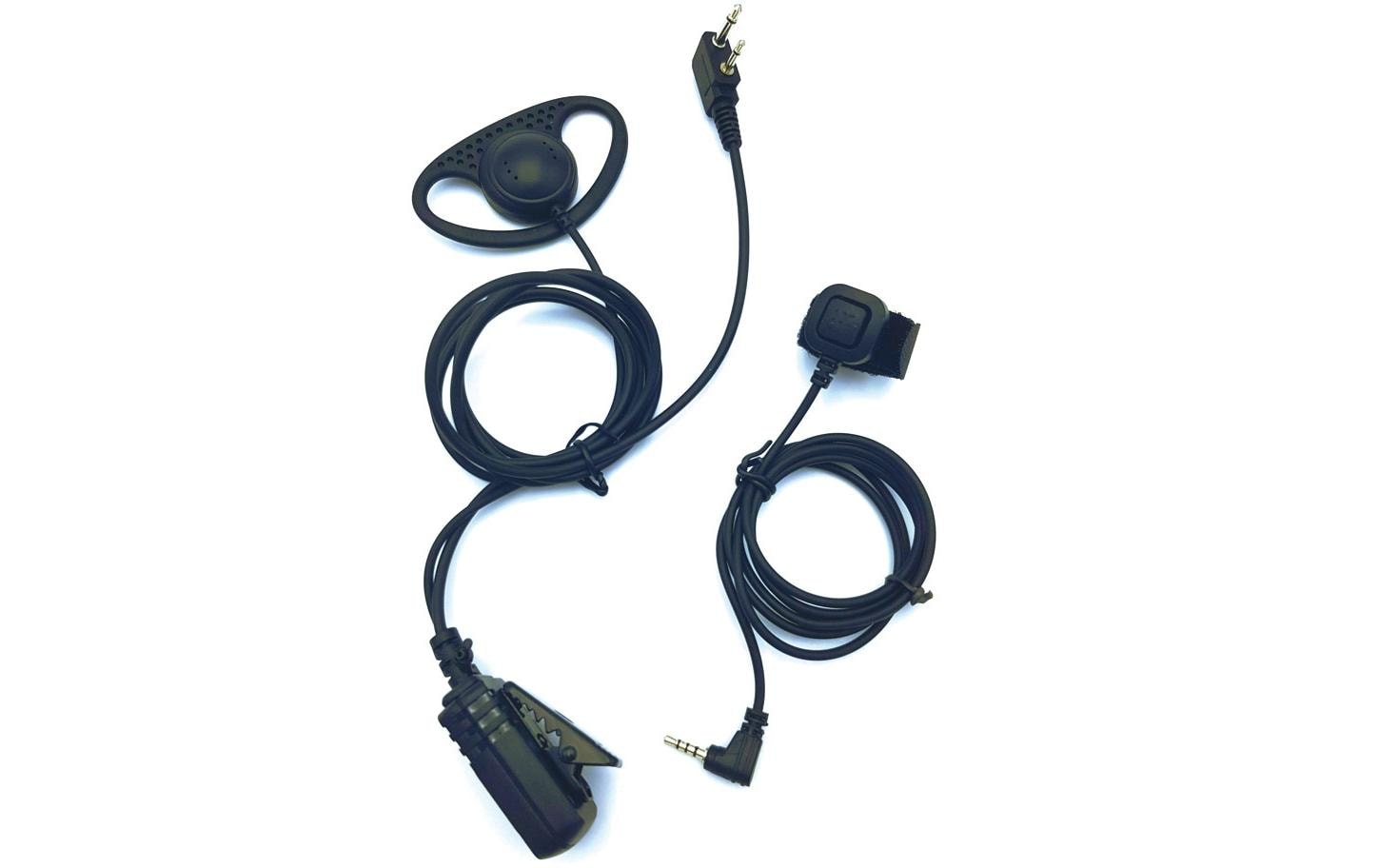 Albrecht AE34K – Headset, Ohrbügel, 3,5 mm, 2× PTT-Tasten, Schwarz, für Midland G10, G11V, D-200 und andere