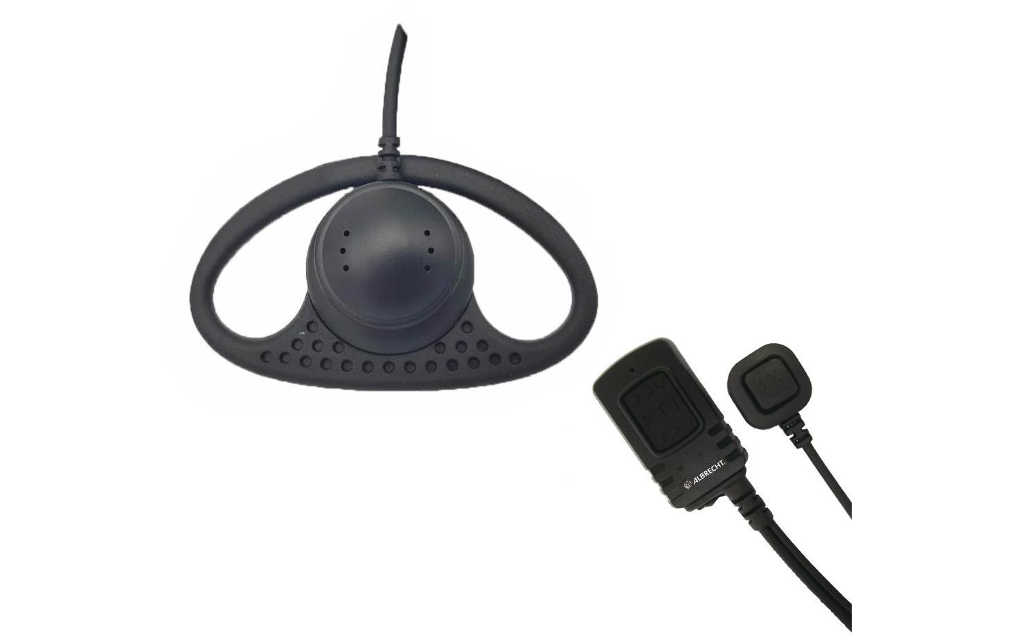 Albrecht AE34K – Headset, Ohrbügel, 3,5 mm, 2× PTT-Tasten, Schwarz, für Midland G10, G11V, D-200 und andere