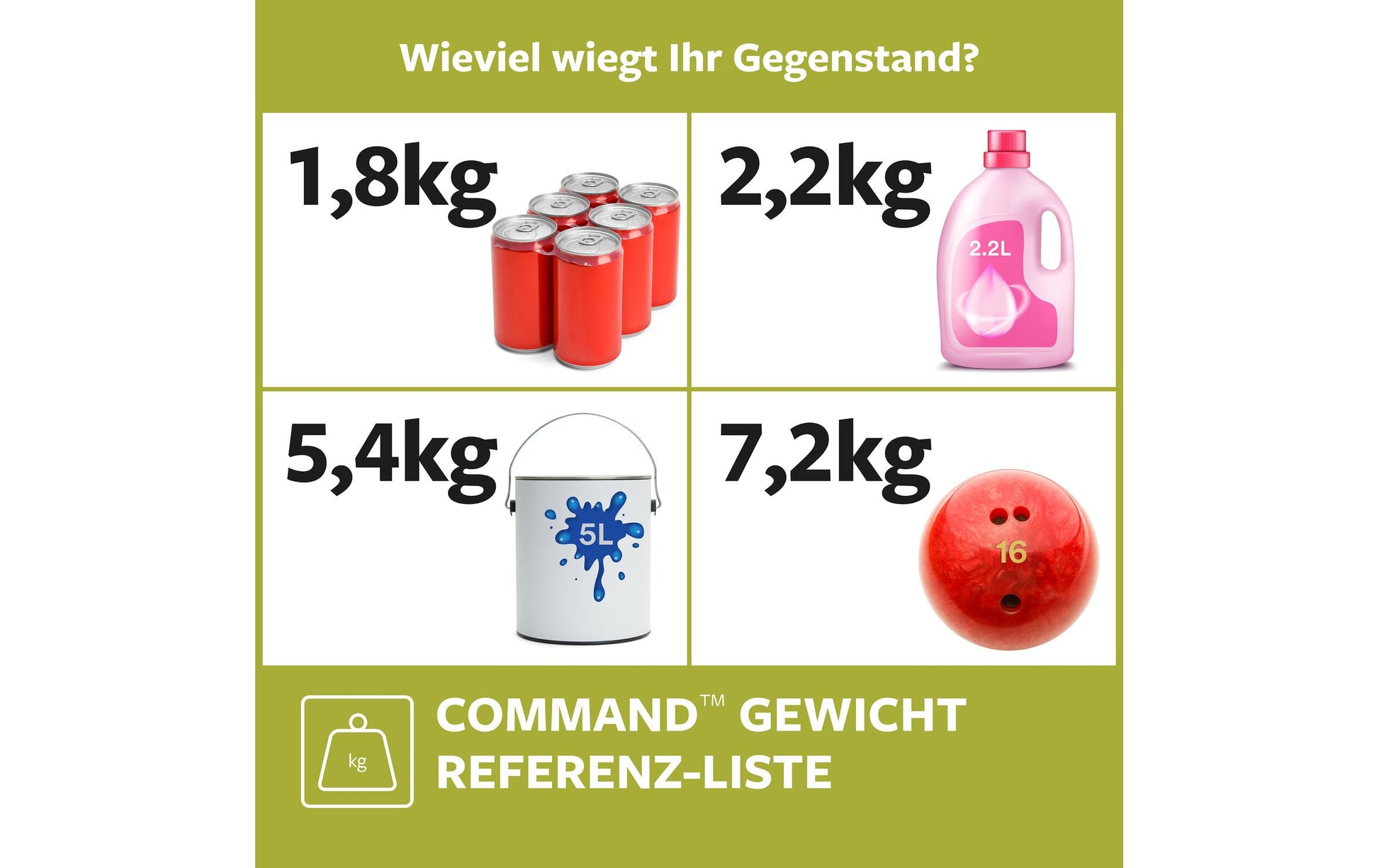 Command Montagepad – Weiss, bis 7,2 kg, für Fliesen