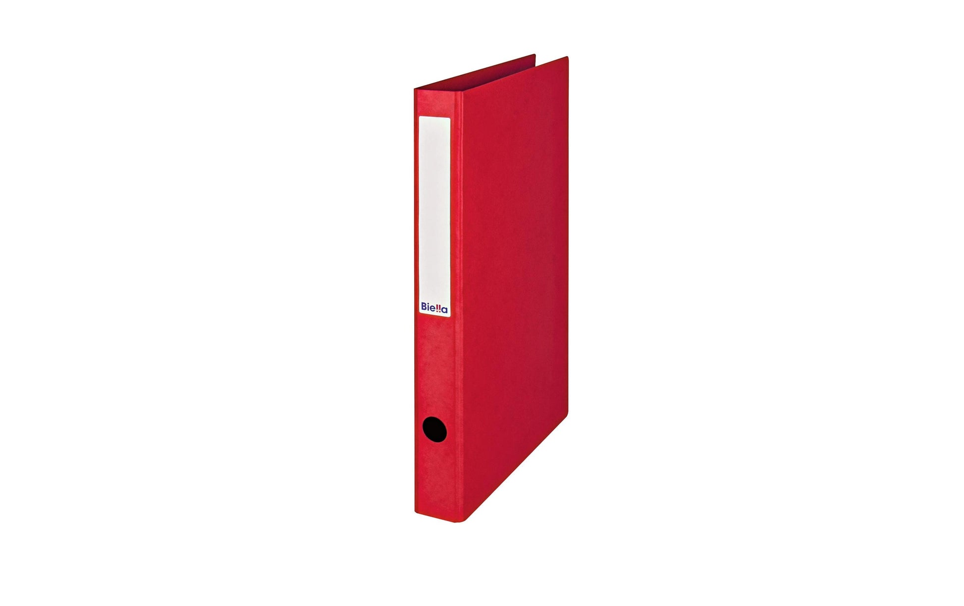 Biella Zeigebuch – A4 Hochformat – 2-Ring Bügelmechanik, Ø 25 mm, Rücken 31 mm – Rot, mit Griffloch