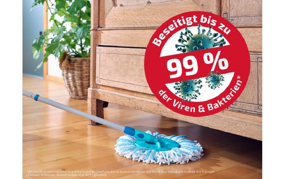 Leifheit Clean Twist Disc Mop – Wischmopp-Set – Wischbreite 30 cm, Teleskopstiel, Grün, 1 Stück