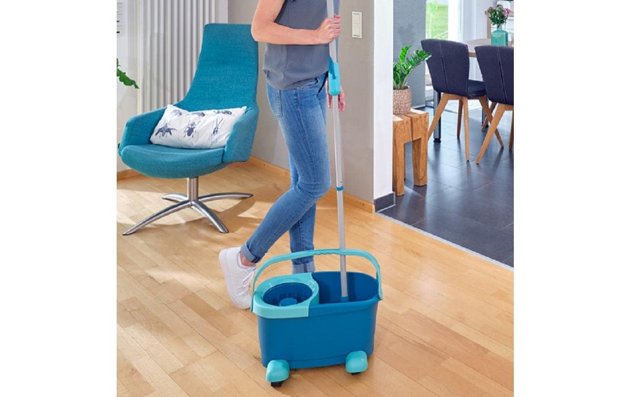 Leifheit Clean Twist Disc Mop – Wischmopp-Set – Wischbreite 30 cm, Teleskopstiel, Mint