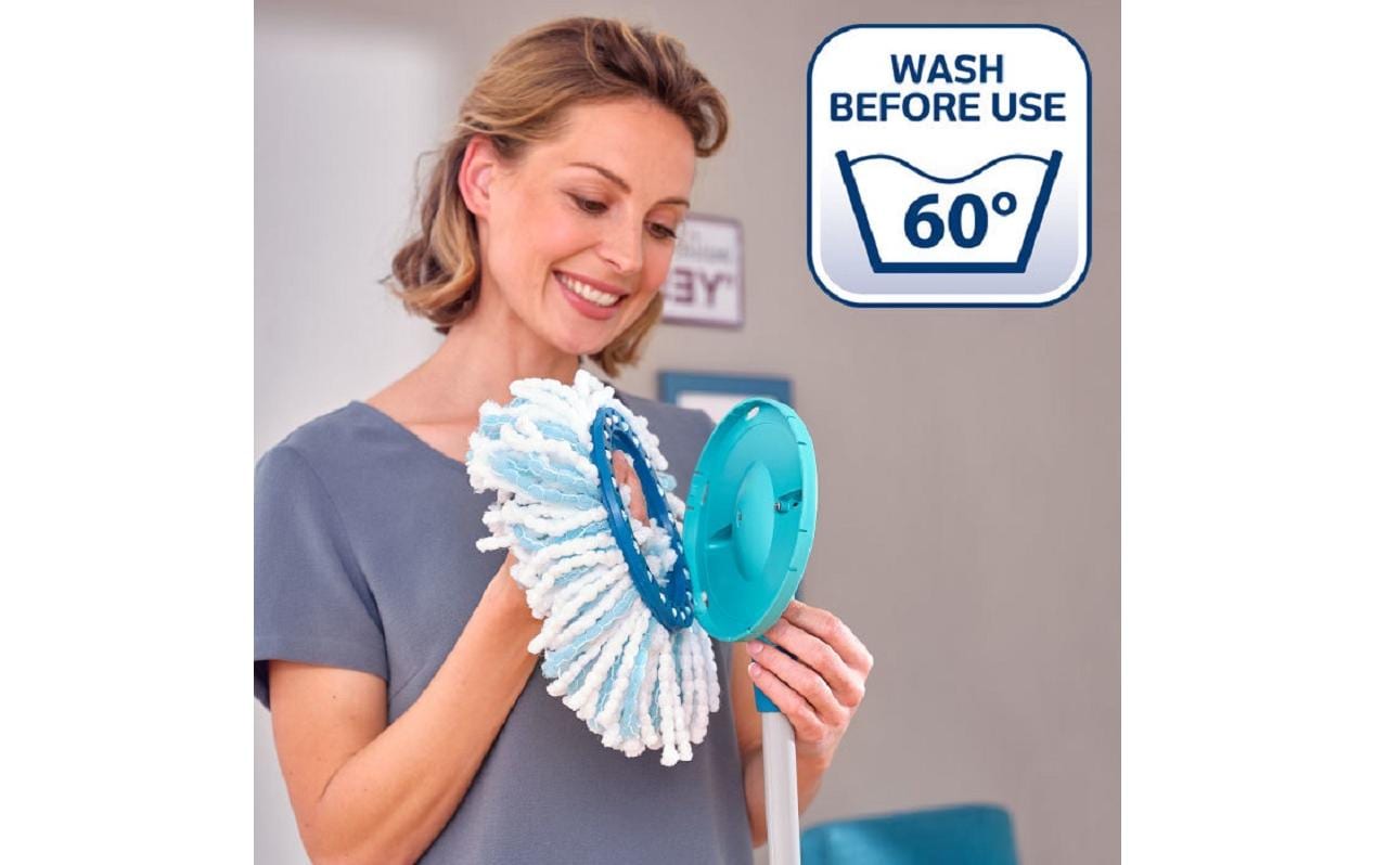 Leifheit Clean Twist Disc Mop – Wischmopp-Set – Wischbreite 30 cm, Teleskopstiel, Mint