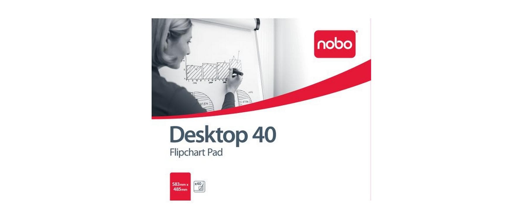 Nobo Flipchartblock Blanko – 58 × 48,5 cm, 40 Blatt, 70 g/m²