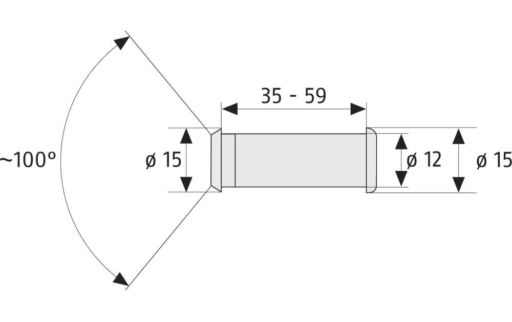 ABUS 2160 S CL/DFNLI Türspion – Türmontage, Tiefe 59 mm, Nickel, Silber