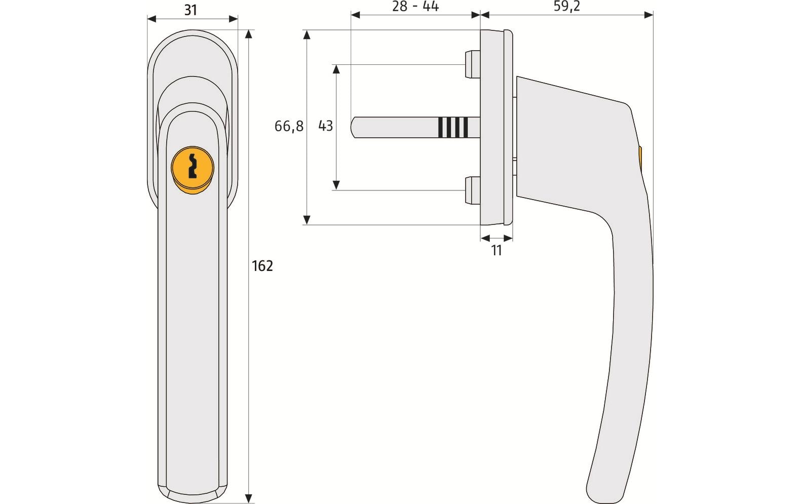 ABUS FG210 S Fenstergriff – Zylinderschloss, Sicherheitsstufe 3, Silber, 3 Stk.