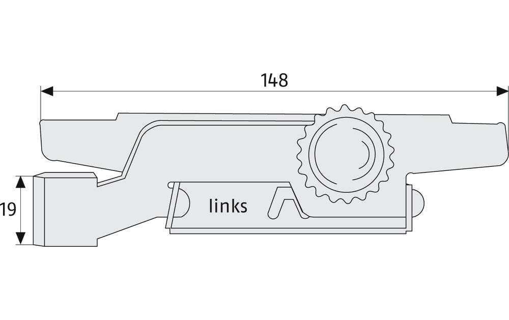 ABUS RS97 CLC/DFNLI Rollladensicherung – Länge 148 mm, Schwarz/Silber