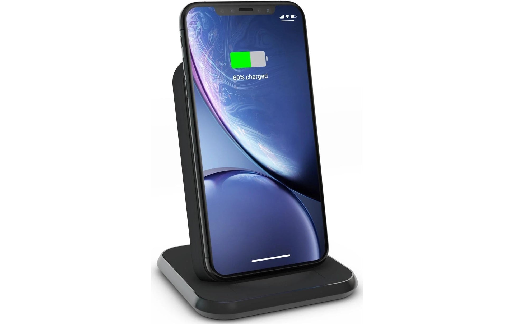 ZENS Alu 2-in-1 Ladeständer – Qi – 10 W – für Qi-kompatible Smartphones – Schwarz