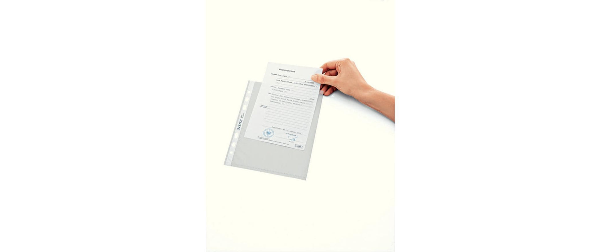 Leitz Prospekthülle A5, blendfrei genarbt, 80 µm, transparent – 100 Stück