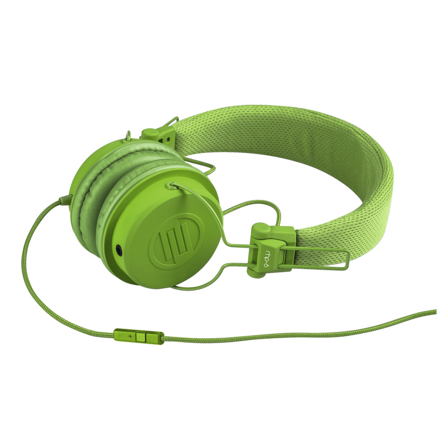 Reloop RHP-6 – On-Ear Headset – 3,5 mm Klinke, geschlossen, mit Mikrofon – grün