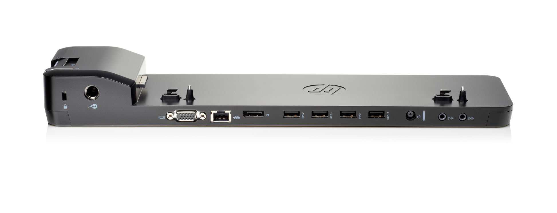 HP UltraSlim 2013 Dockingstation – 2× DP, 1× VGA, 4× USB-A, GbE, 3,5 mm Audio