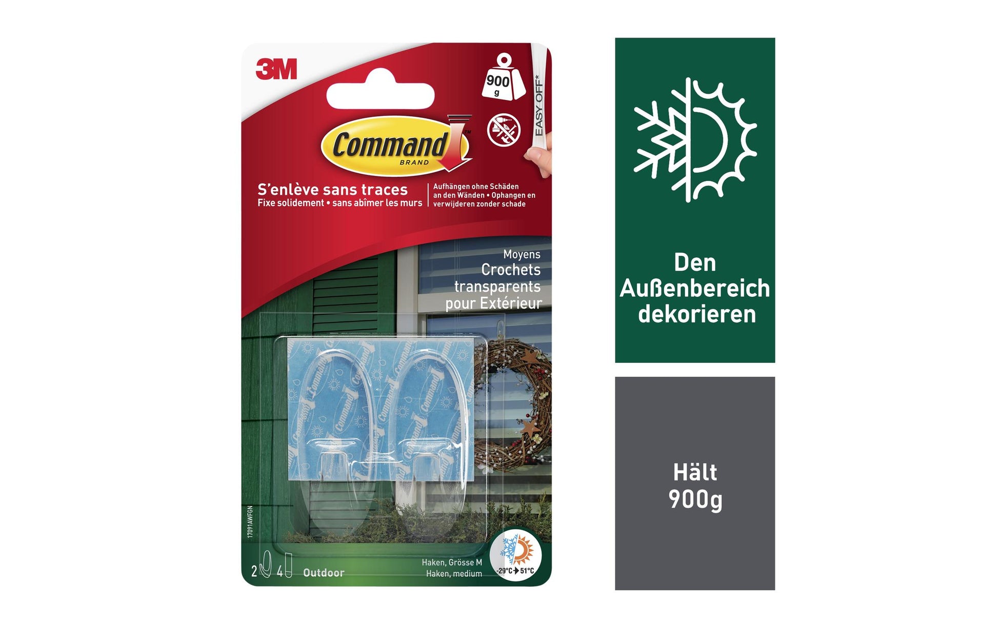 3M Haken – Kunststoff – Transparent – 0,9 kg