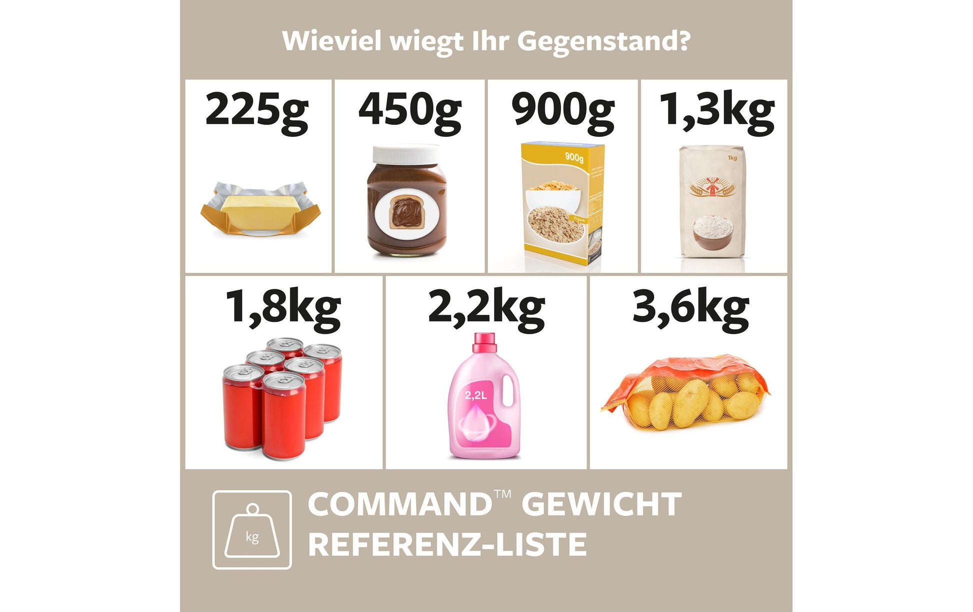3M Command Haken – Metall – Silber – 2,2 kg – für Holz