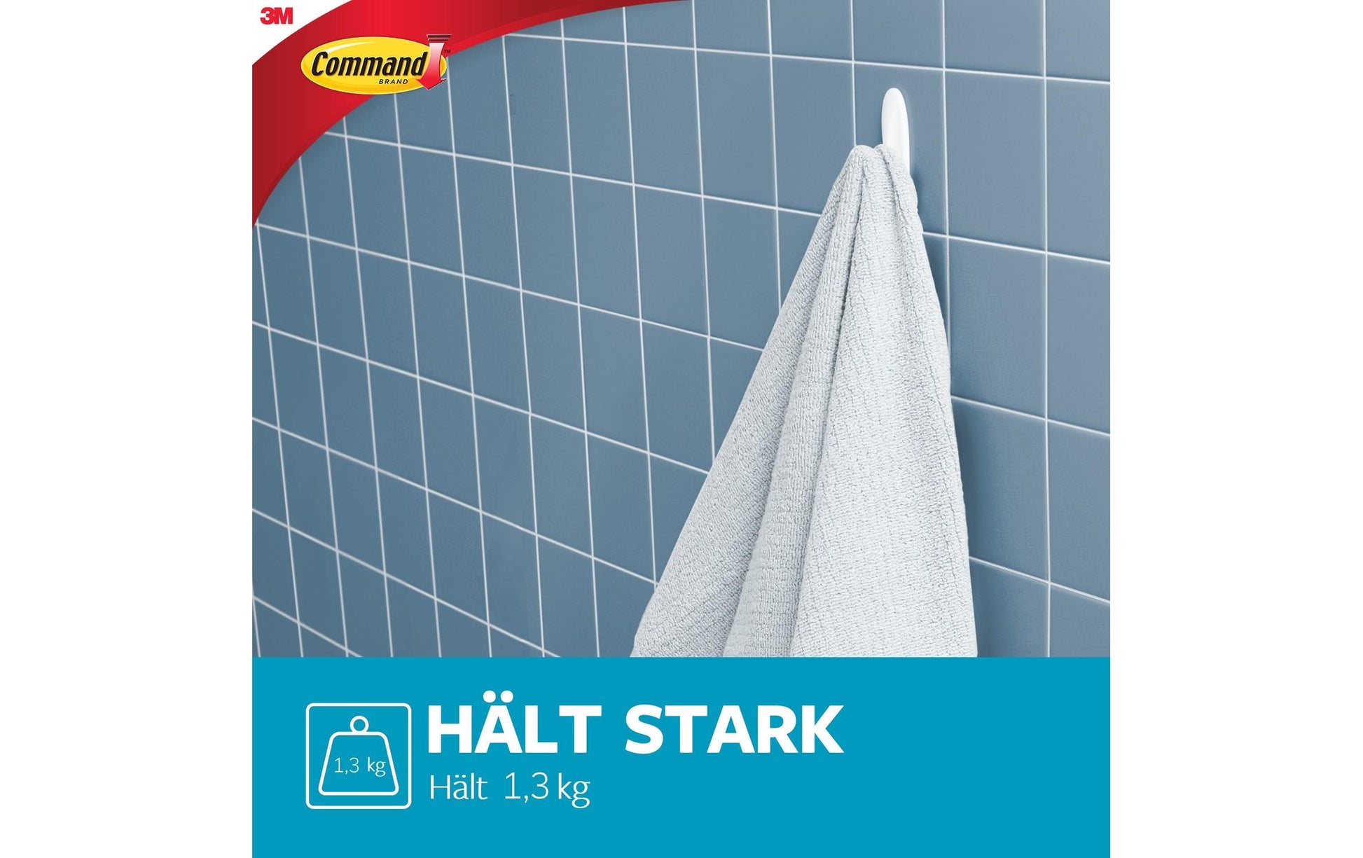 Command Haken – Kunststoff – Weiss (– 1,4 kg, selbstklebend) – 2 Stück