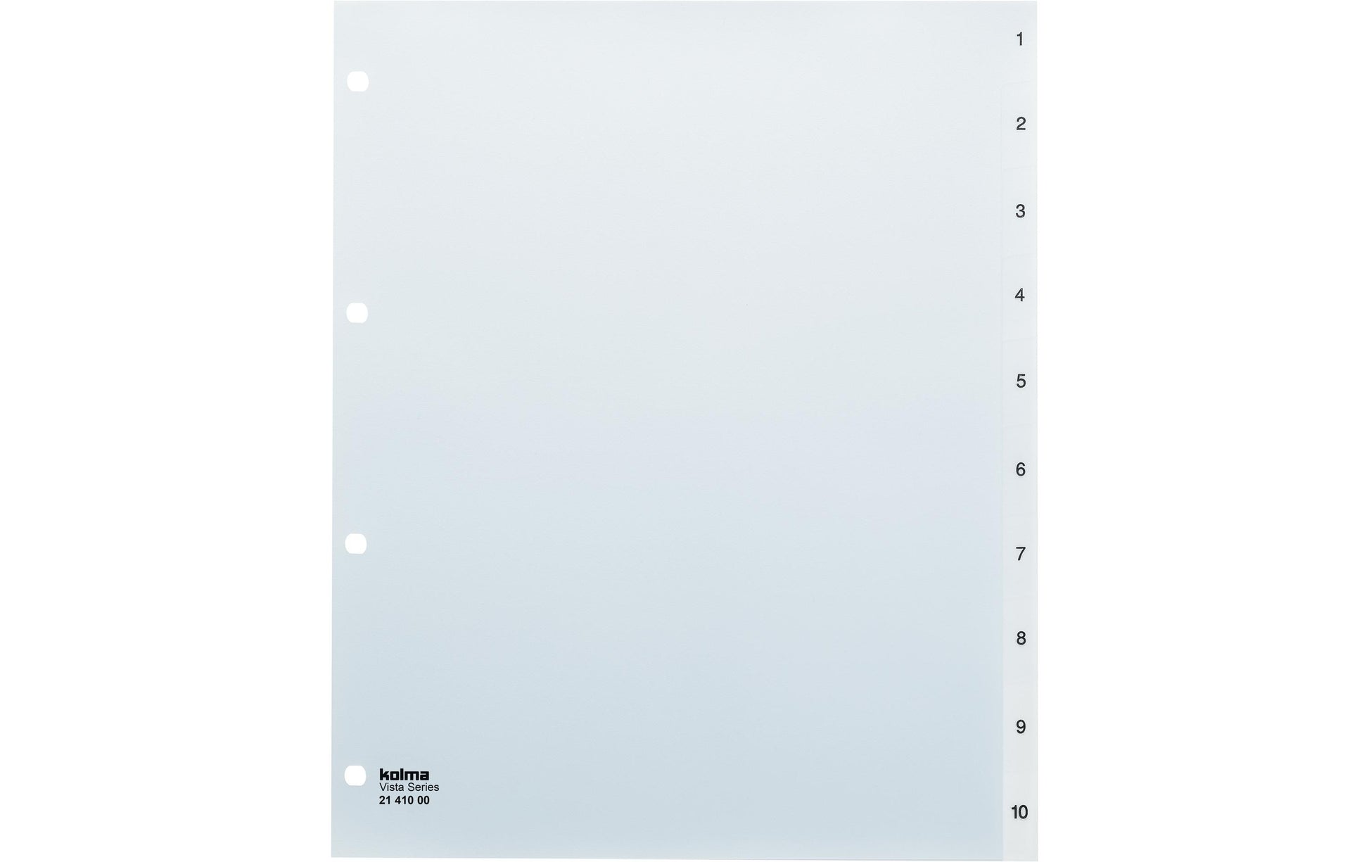 Kolma Vista XL Register – Vollformat, 10-teilig, PP, transparent, vorgedruckt, 4-fach, für A4 überbreit