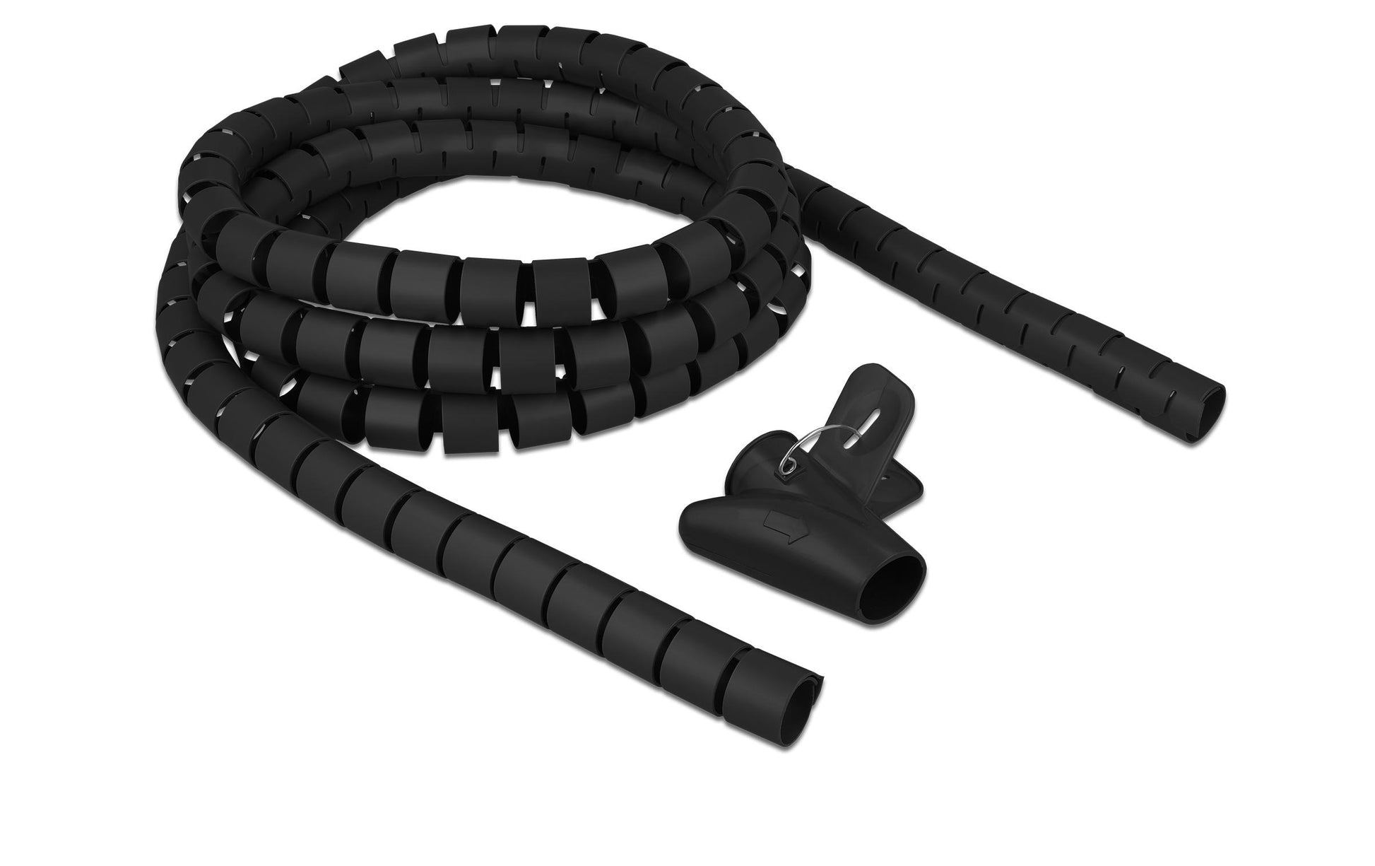 DeLOCK Kabelschlauch, Ø 25 mm × 2,5 m, wiederverwendbar, mit Einziehwerkzeug – schwarz