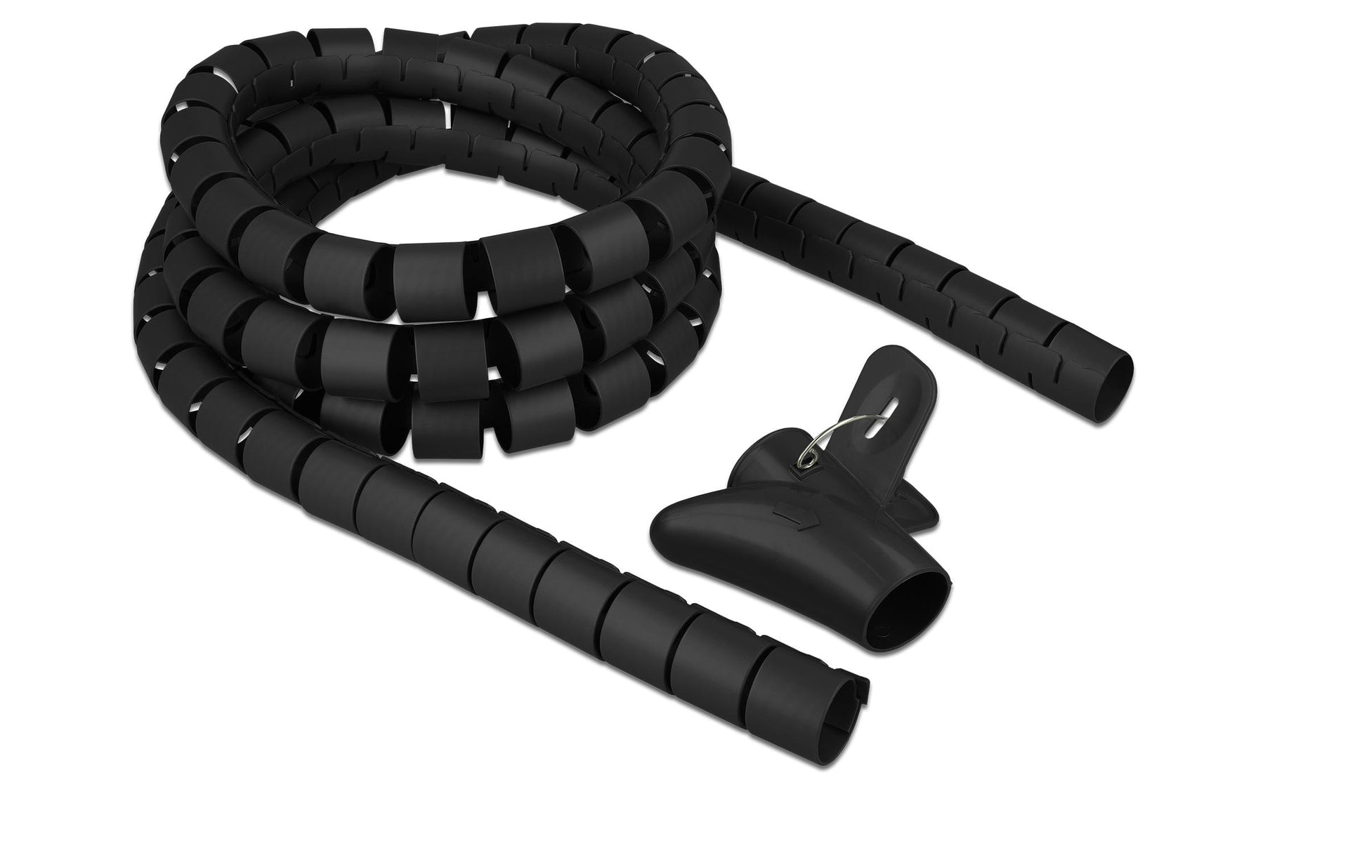 DeLOCK Kabelschlauch, Ø 30 mm × 2,5 m, wiederverwendbar, Polyurethan (PU) – schwarz