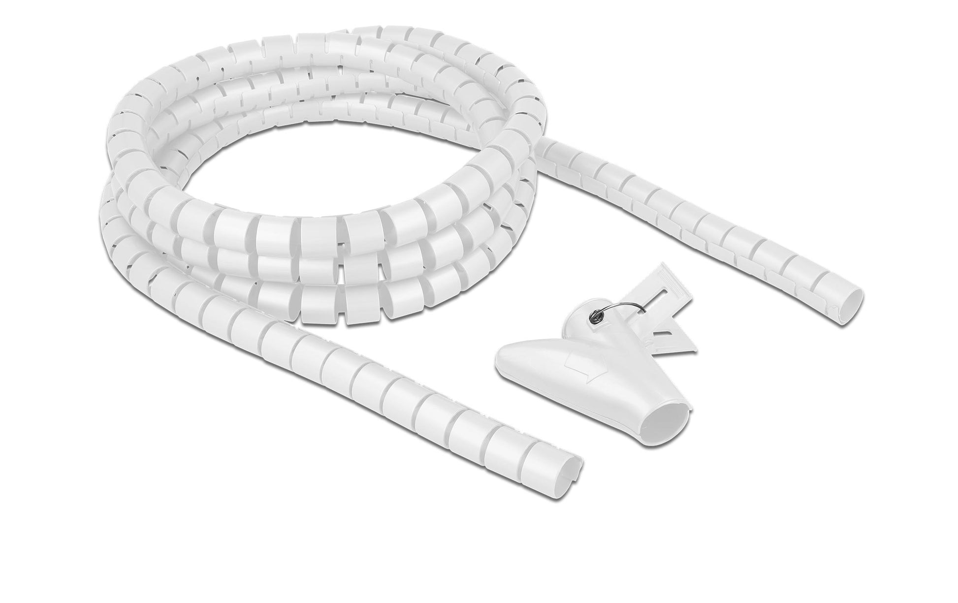 DeLOCK Kabelschlauch – Ø 20 mm – 2,5 m – Polyurethan – Weiss