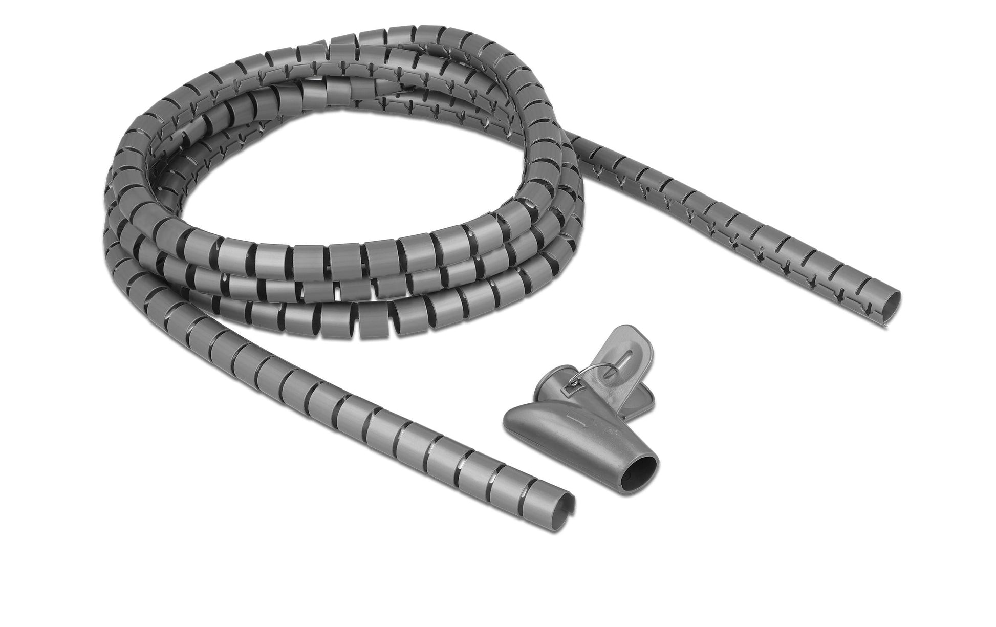 DeLOCK Kabelschlauch Ø 15 mm × 2,5 m, wiederverwendbar – grau
