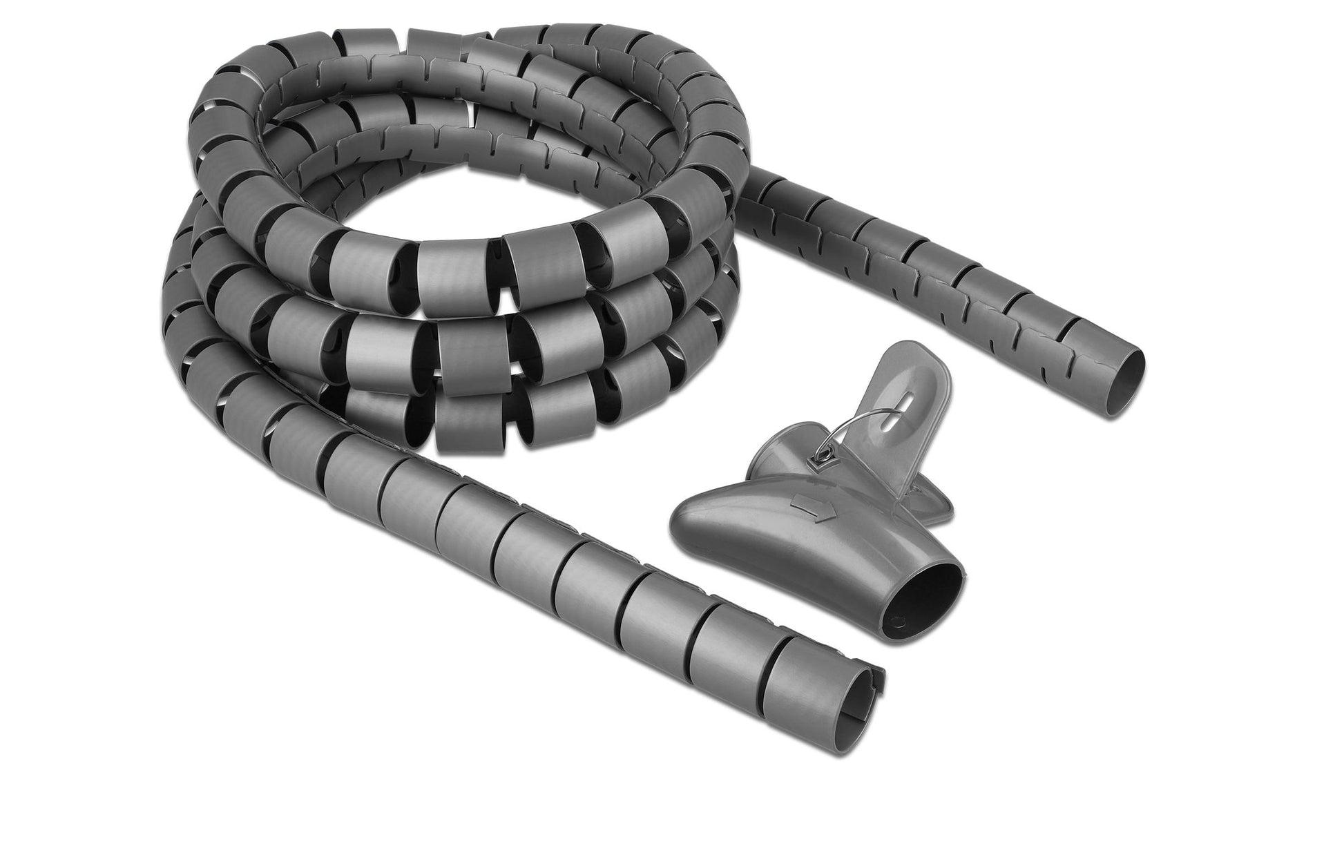 DeLOCK 18846 Kabelschlauch – Ø 30 mm – 2,5 m – Polyurethan – Grau, wiederverwendbar