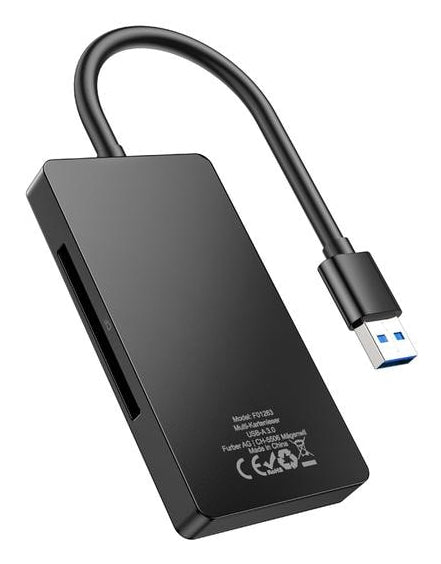 ONIT USB-Kartenleser USB-A – CF, microSD, SD – USB 3.2 Gen 1 (5 Gbit/s) – Schwarz