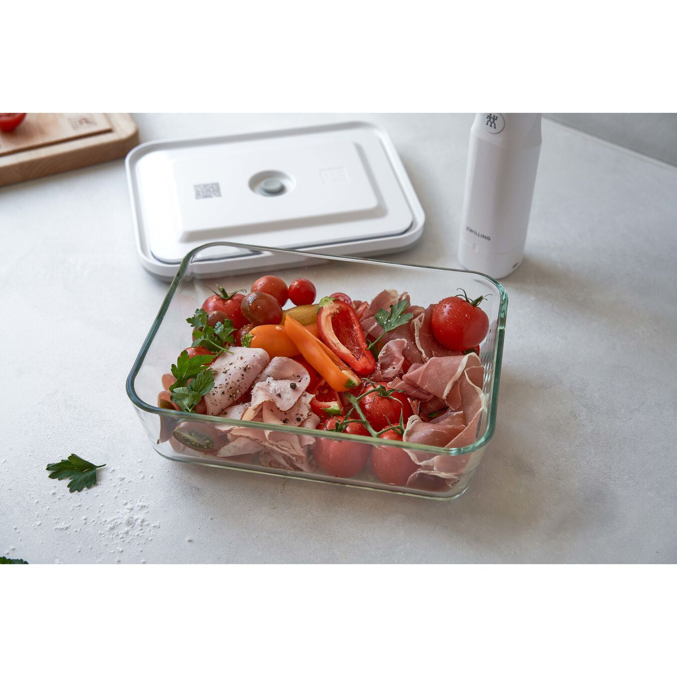 ZWILLING Vakuumbox (Kühlschrankbox) – 2 l, 18,1 × 24,1 × 9,7 cm – für Kühlschrank, Glas