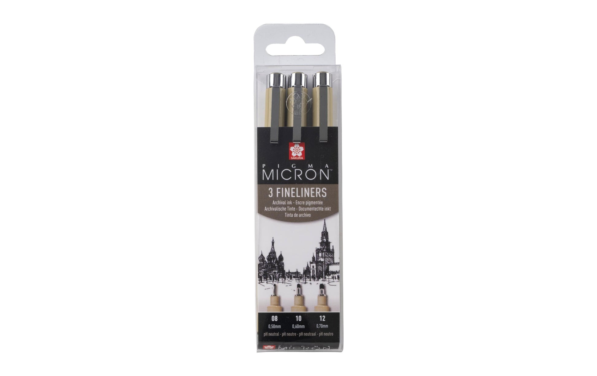 Sakura Pigma Micron Fineliner – 3er-Set – schwarz – wasserfest