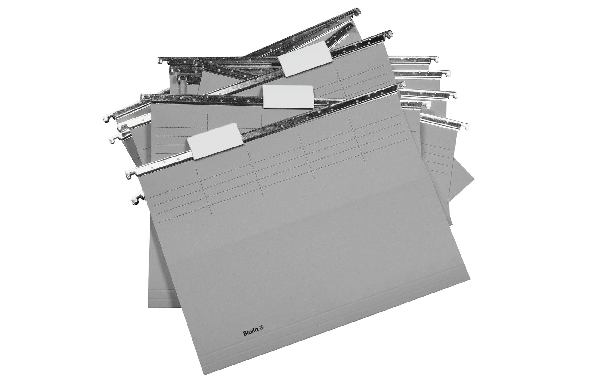 Biella Hängeordner für A4 – Karton, Grau, 320 × 250 mm, mit Vordruck