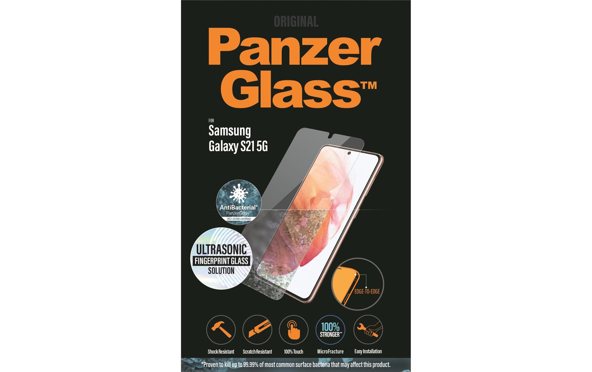 PanzerGlass Displayschutz (Panzerglas), Case Friendly – für Galaxy S21 5G