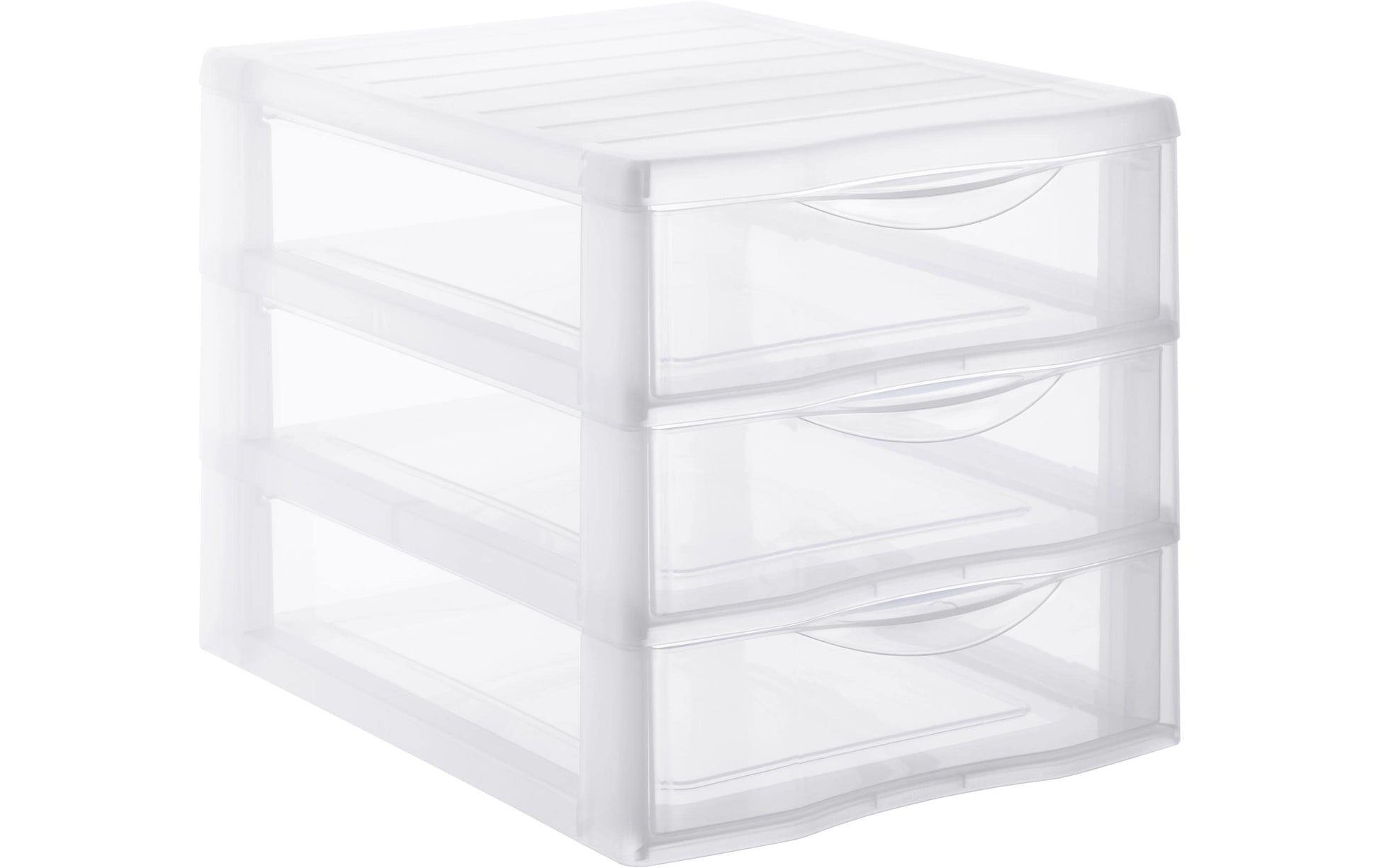 Rotho Schubladenelement – 3 Schubladen, für A4, transparent, Polypropylen (PP), B 260 × H 255 × T 360 mm