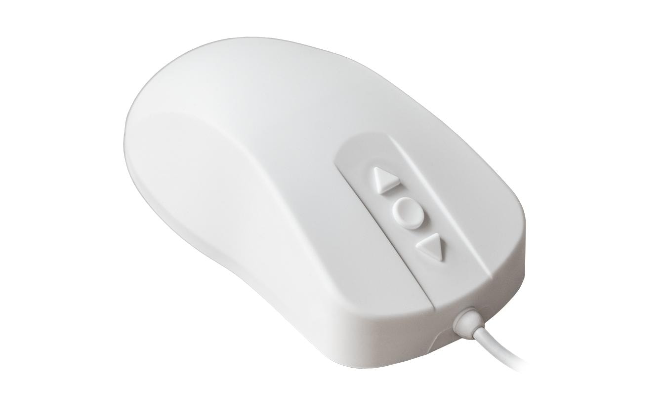 Active Key AK-PMH12OB IP68 Hygiene-Maus – kabelgebunden, USB-A, beidhändig, abwaschbar/desinfizierbar, weiss
