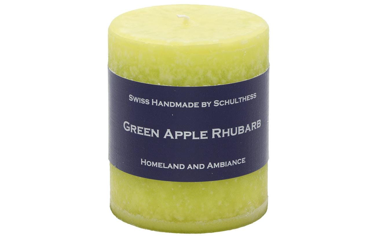 Schulthess Kerzenhandwerk Duftkerze – Green Apple Rhubarb – Ø 7 × 8 cm – ca. 40 h