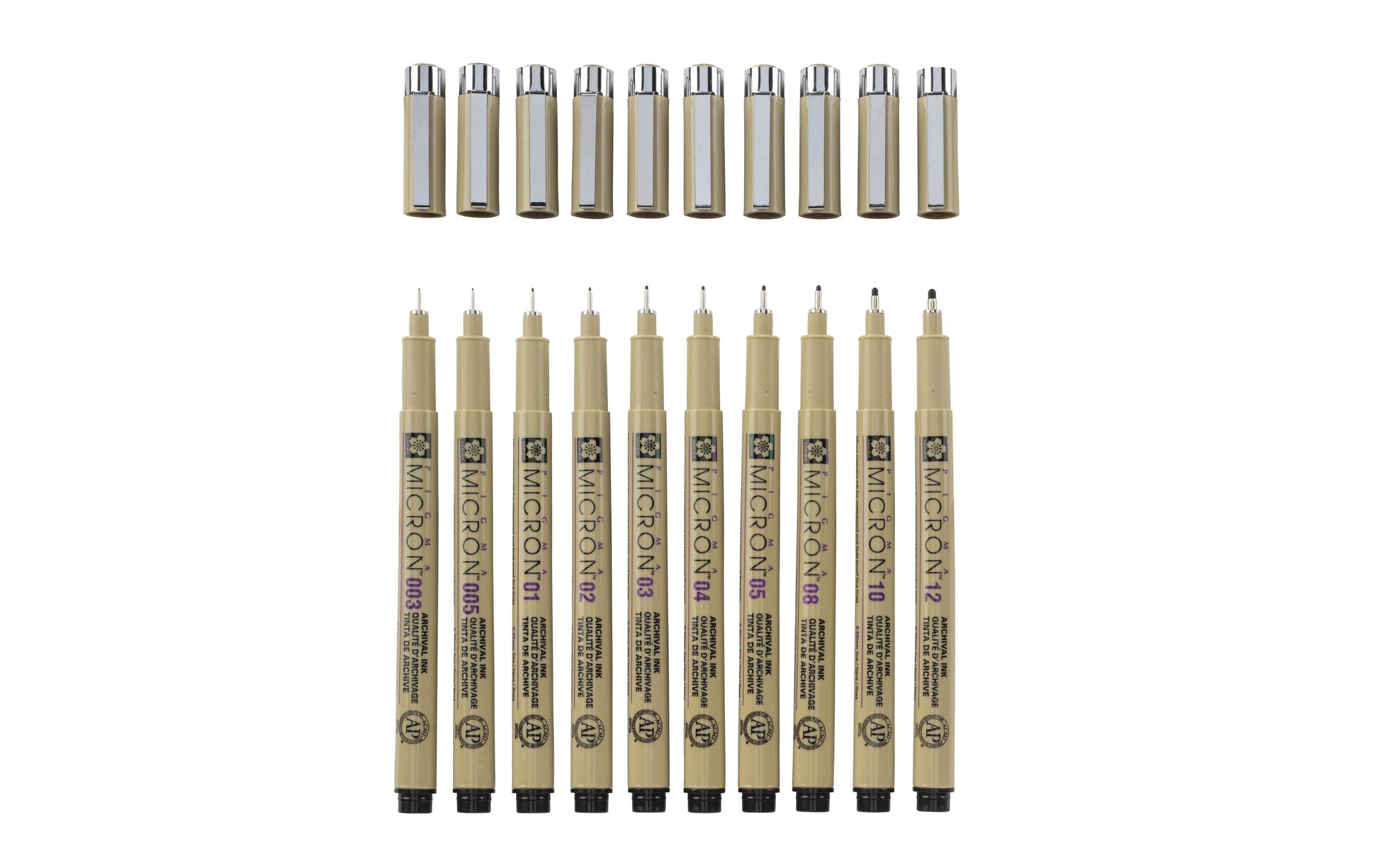 Sakura Pigma Micron Fineliner – 10er-Set – schwarz – wasserfest