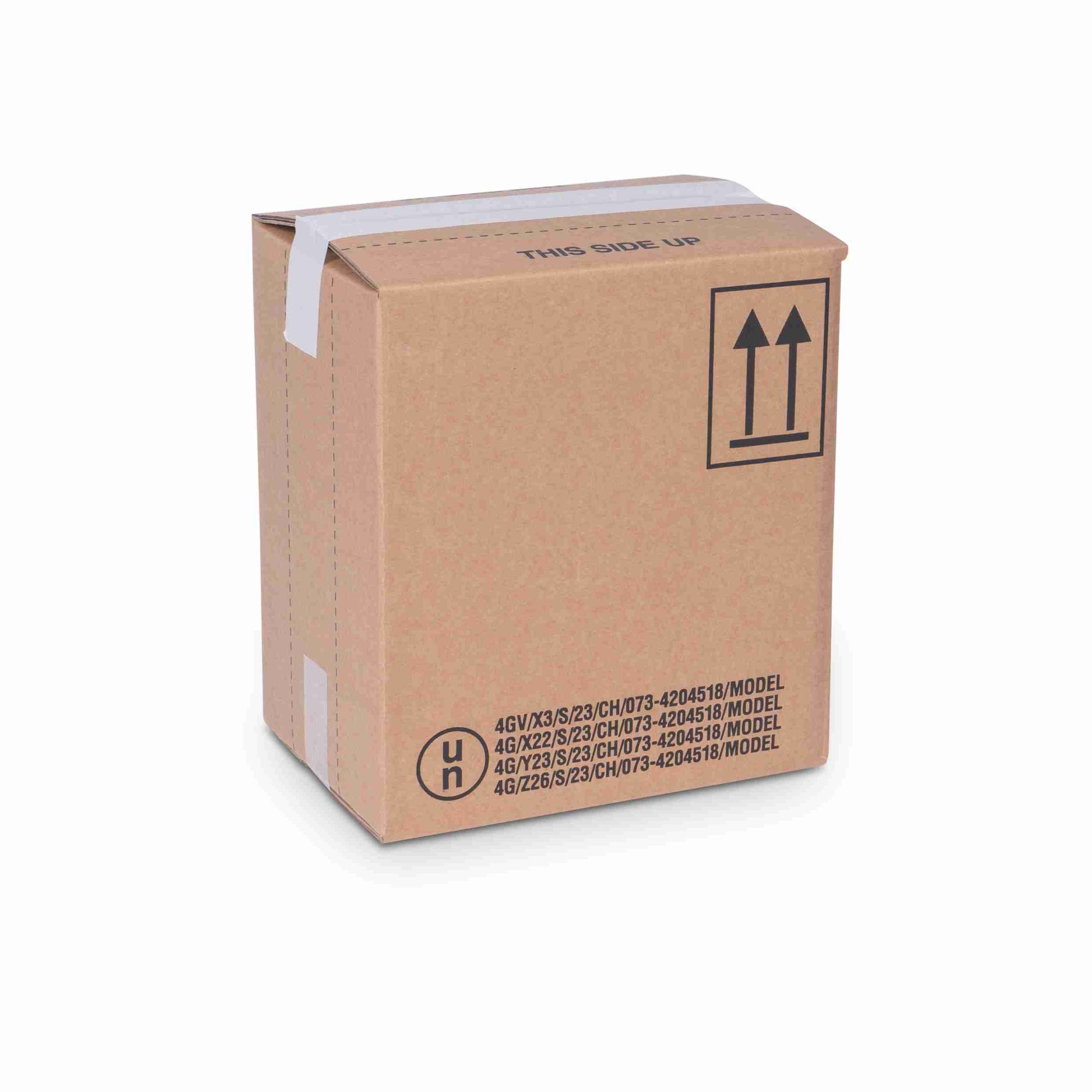 Model Gefahrgutbox UN16/26 – für Packgut bis 40 kg – 275 × 195 × 300 mm, braun, BC-Welle, selbstklebend – 1 Stk., ab 100 Stk.