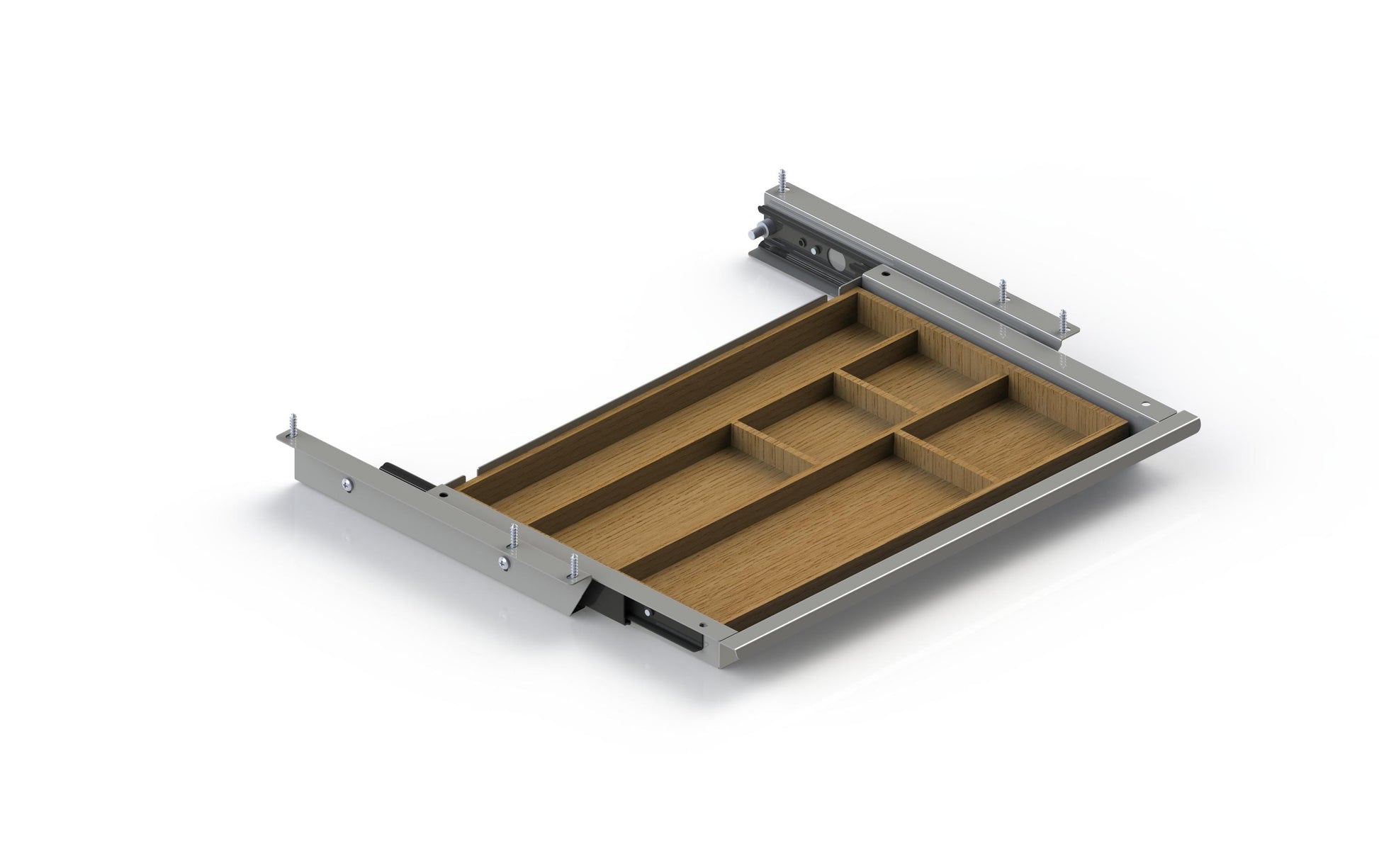 Actiforce Materialschublade SN – Aluminium/Holz, Silber