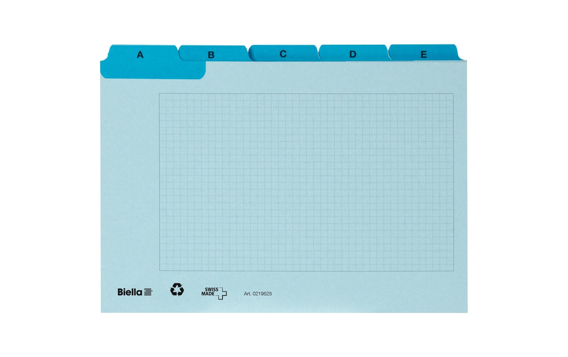 Biella Karteikarte A5 quer, kariert, blau, 450 g/m², Karteikarton – 25 Stück