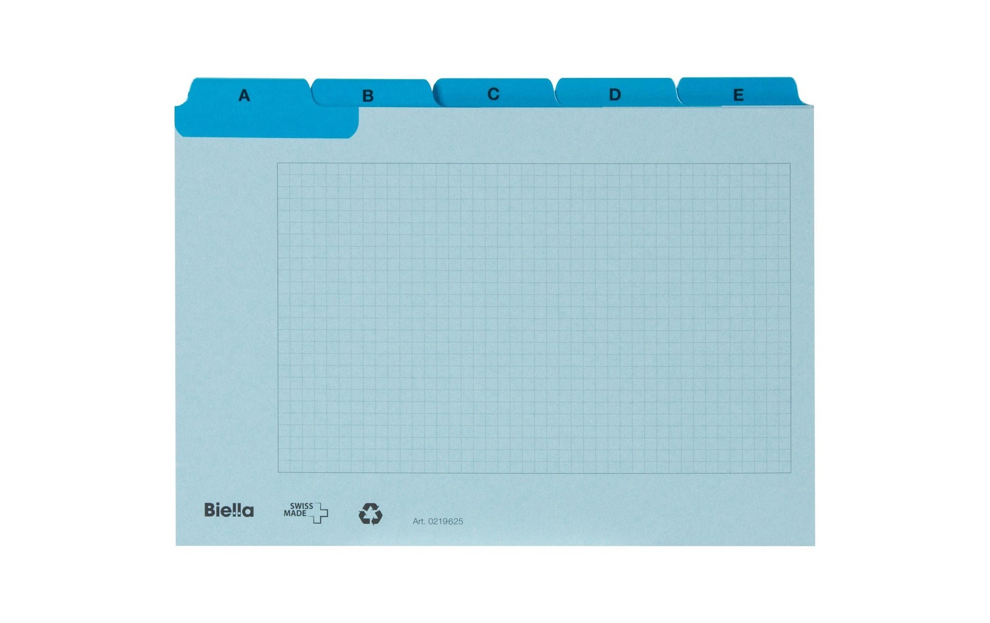 Biella Karteikarte A6 quer, kariert, blau, 450 g/m², Karteikarton – 25 Stück