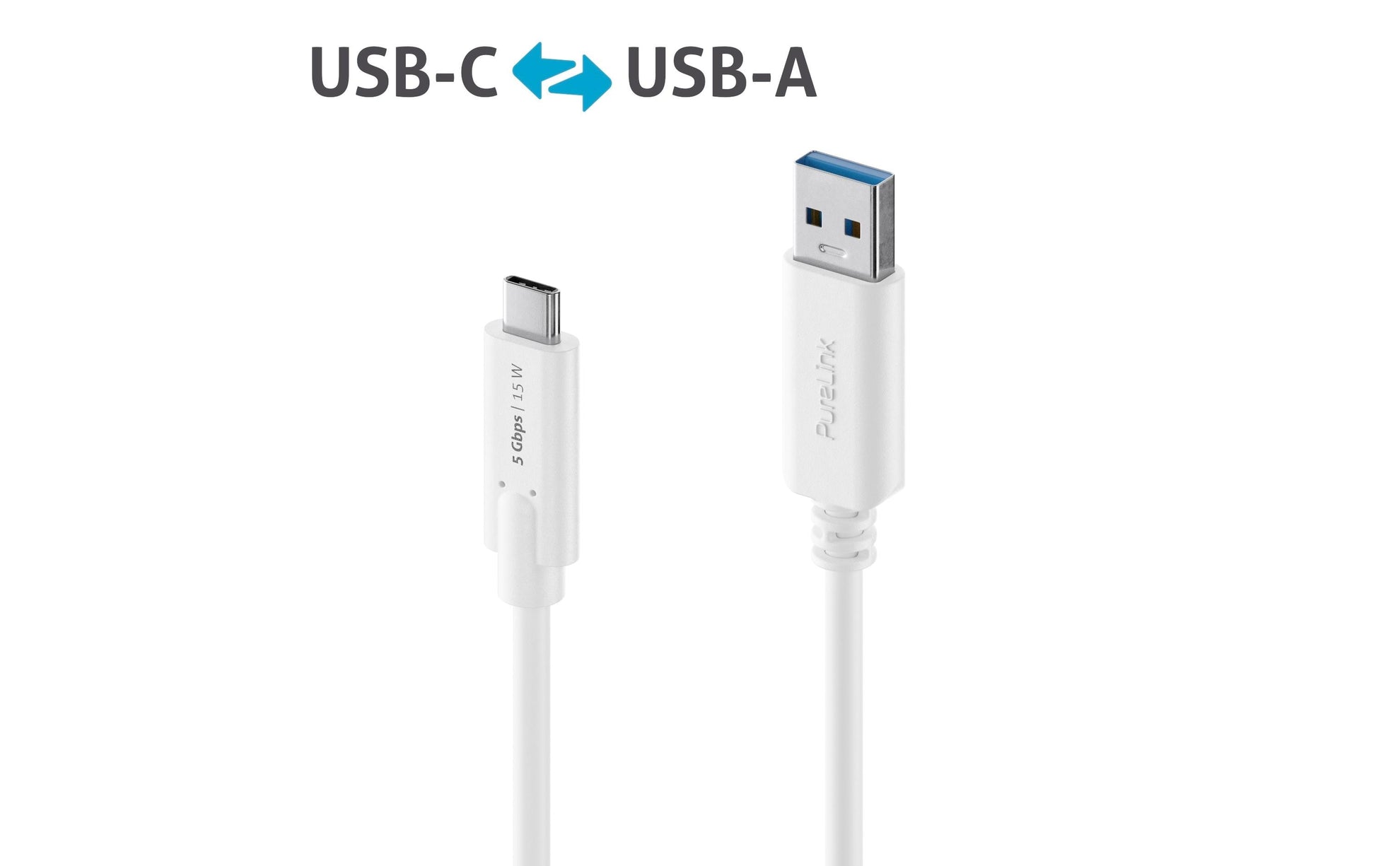 PureLink USB-Kabel, USB-C zu USB-A, 1,5 m, USB 3, Lade-/Datenkabel