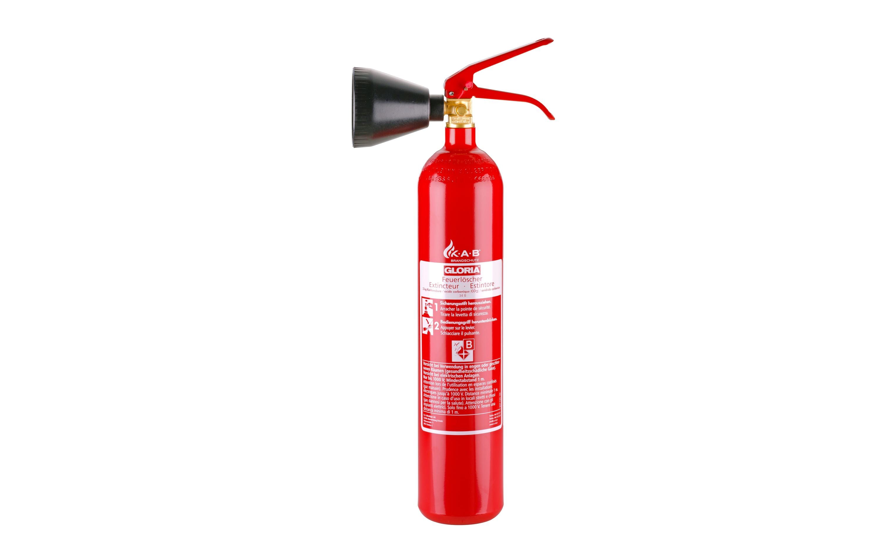Gloria CO2 Feuerlöscher – 25 × 59 cm, 2 kg