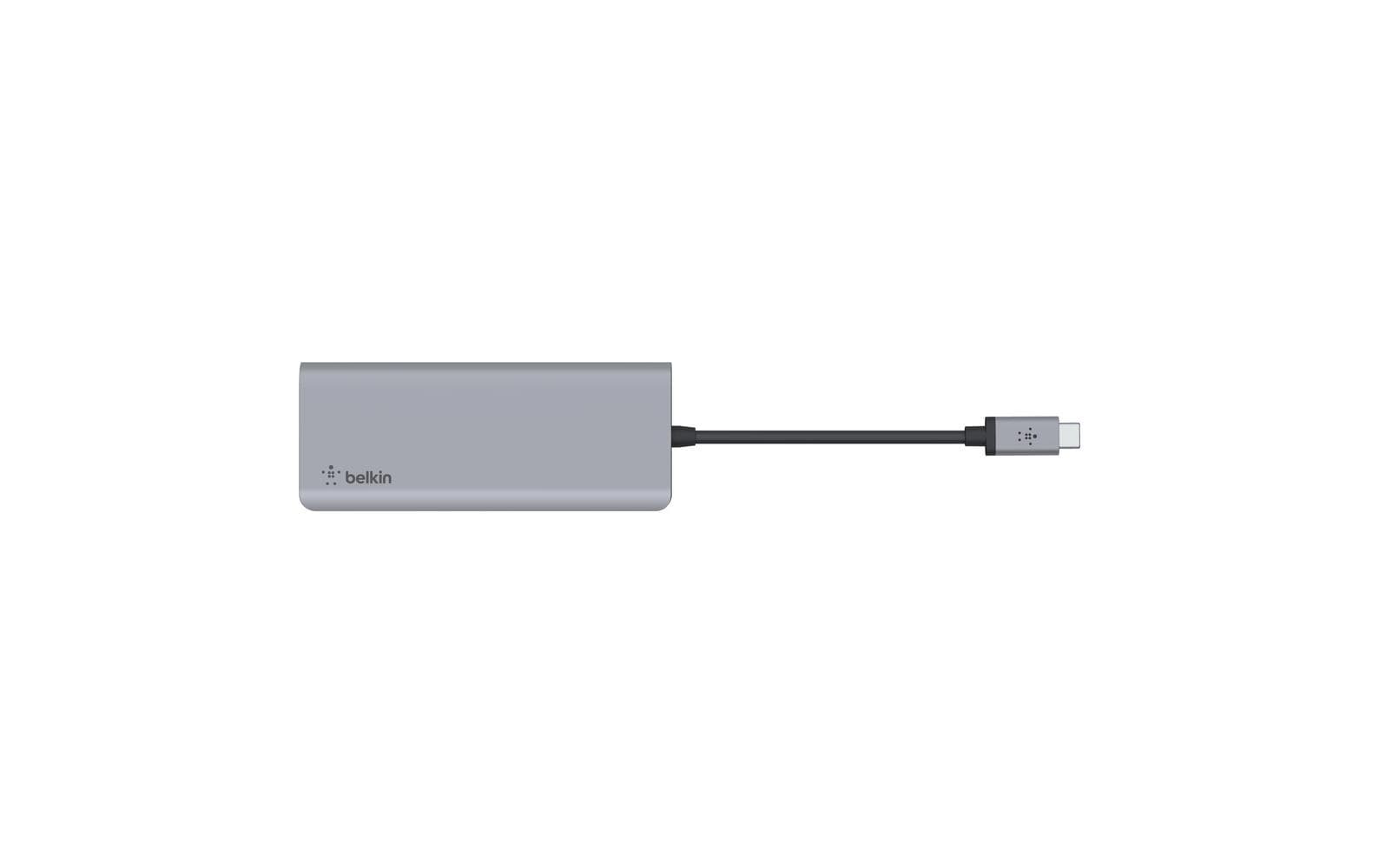 Belkin AVC009btSGY Multiport-Adapter – USB-C, 1× HDMI, 2× USB-A, 100 W PD, SD/microSD, 3,5 mm Audio