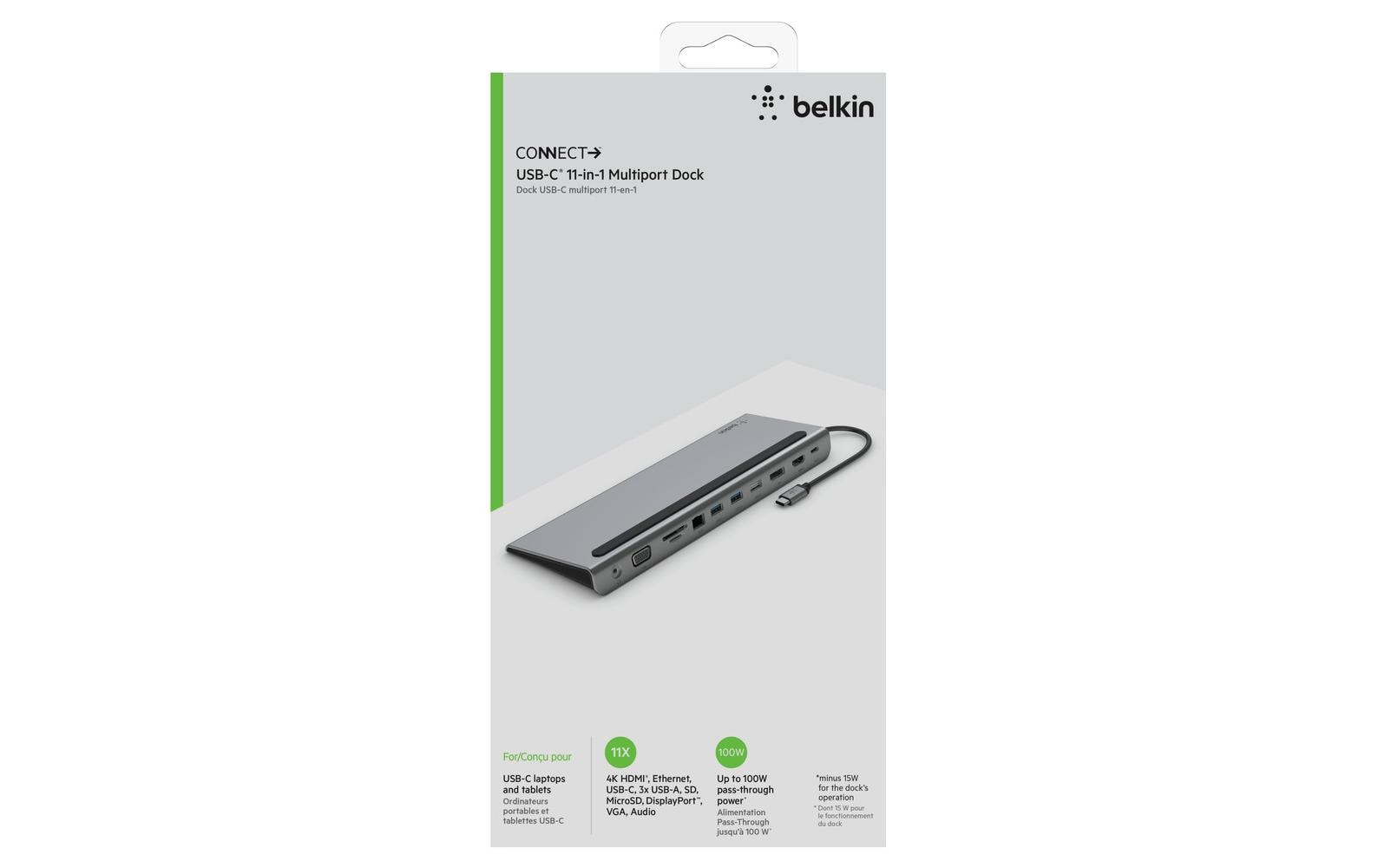 Belkin INC004BTSGY Multiport-Adapter – USB-C, DP/HDMI/VGA, 3× USB-A, USB-C, 100 W PD, GbE, für Windows/Mac