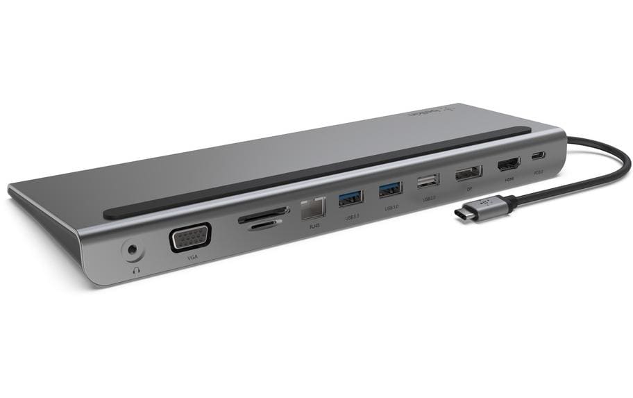 Belkin INC004BTSGY Multiport-Adapter – USB-C, DP/HDMI/VGA, 3× USB-A, USB-C, 100 W PD, GbE, für Windows/Mac