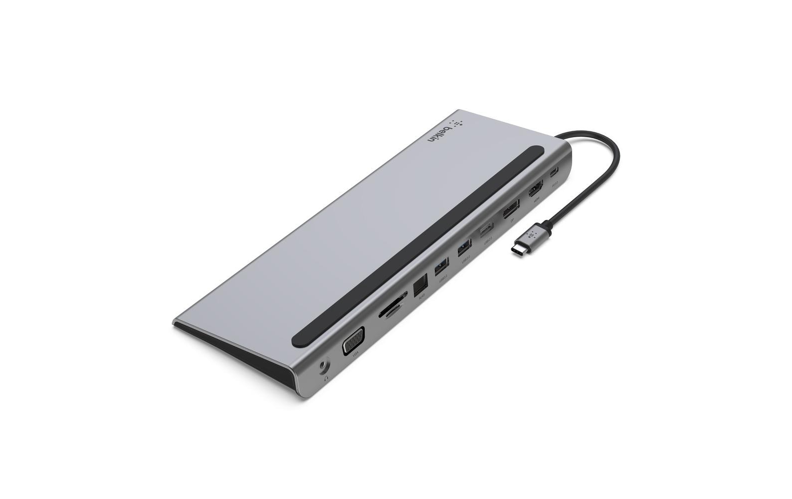 Belkin INC004BTSGY Multiport-Adapter – USB-C, DP/HDMI/VGA, 3× USB-A, USB-C, 100 W PD, GbE, für Windows/Mac