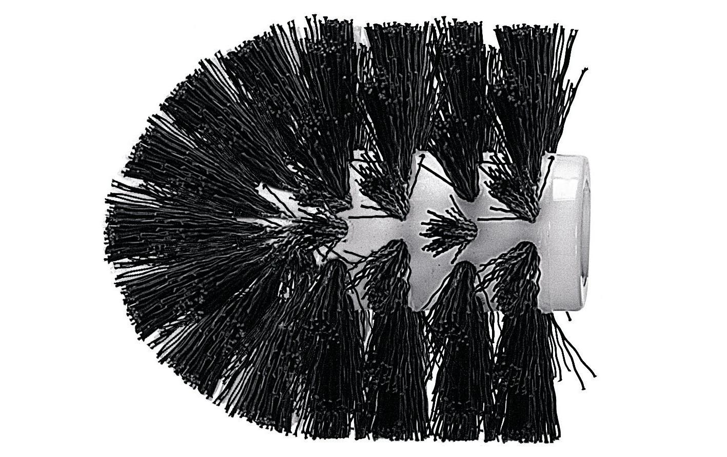 Kleine Wolke Ersatzbürstenkopf für Breeze, Check, Cubic und andere – Polypropylen, Schwarz, Ø 7,3 cm