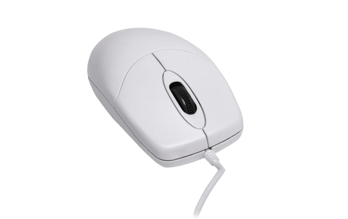 Active Key Hygiene-Maus – kabelgebunden, USB-A, beidhändig, abwaschbar, weiss