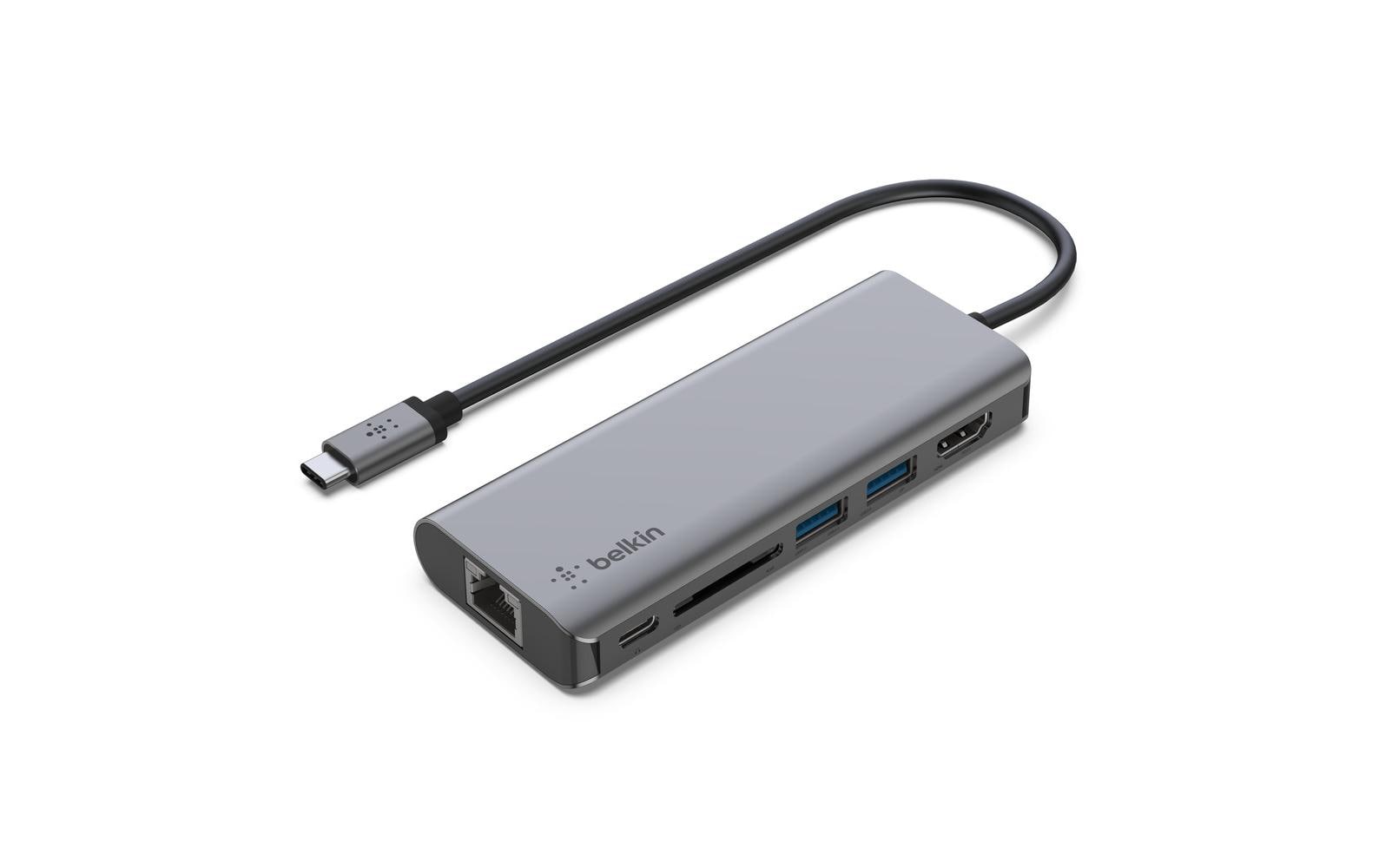 Belkin AVC008BTSGY Multiport-Adapter – USB-C, 1× HDMI, 2× USB-A, 100 W PD, GbE, SD