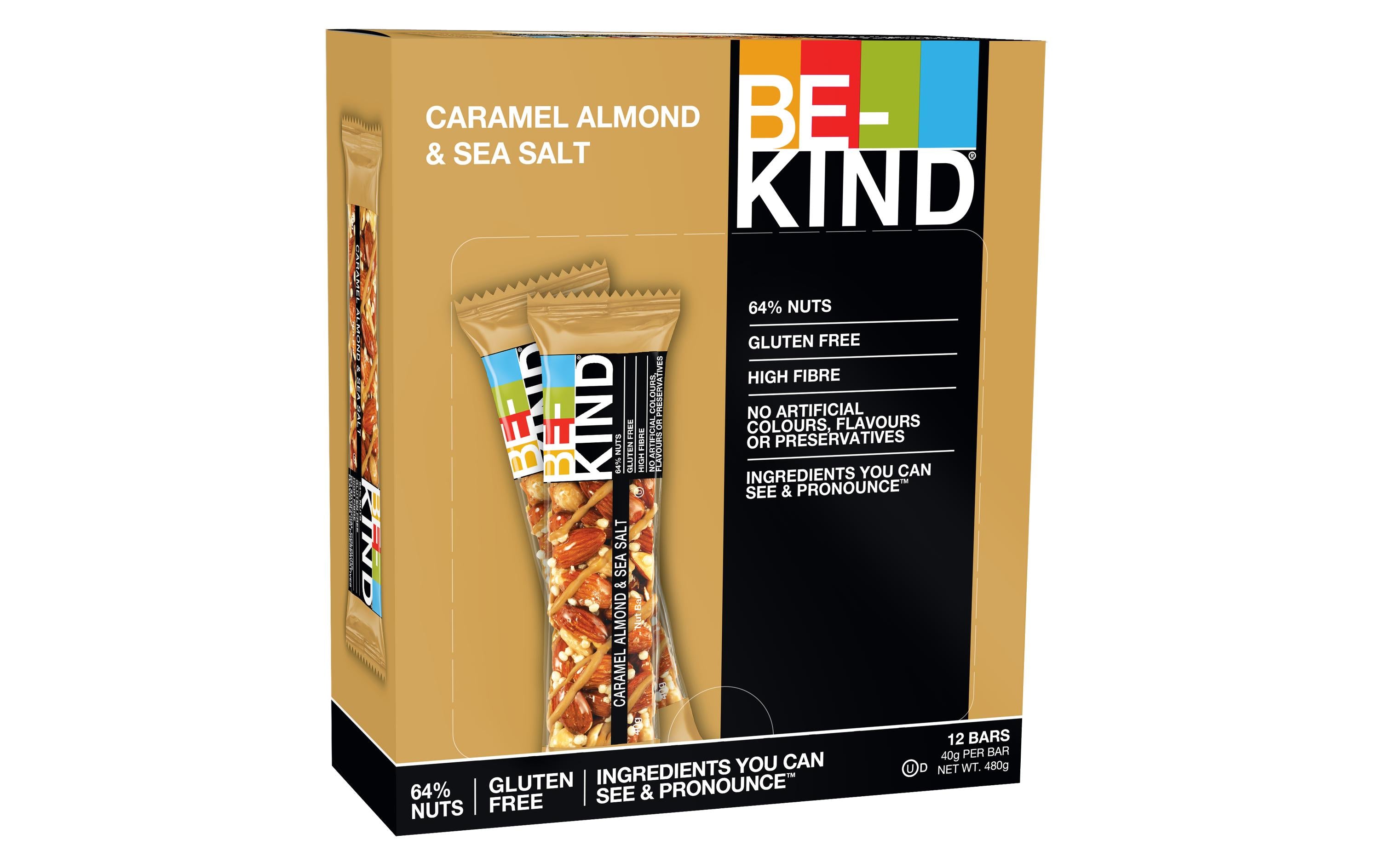 BE-KIND Nussriegel – Karamellmandeln & Meersalz, glutenfrei, 12 × 40 g (480 g)