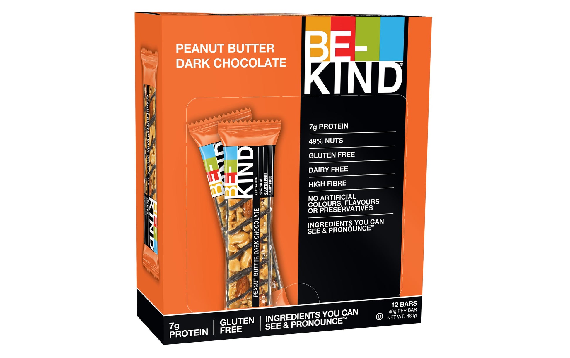 Kind BE-KIND Nussriegel – Erdnussbutter & dunkle Schokolade, glutenfrei – 12 × 40 g