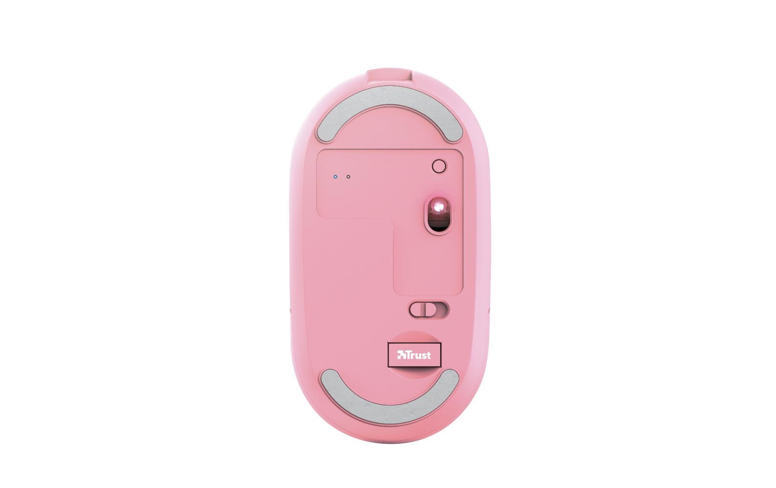 Trust Puck – Maus – Kabellos (Bluetooth/2,4 GHz), 1600 DPI, Beidhändig, Pink